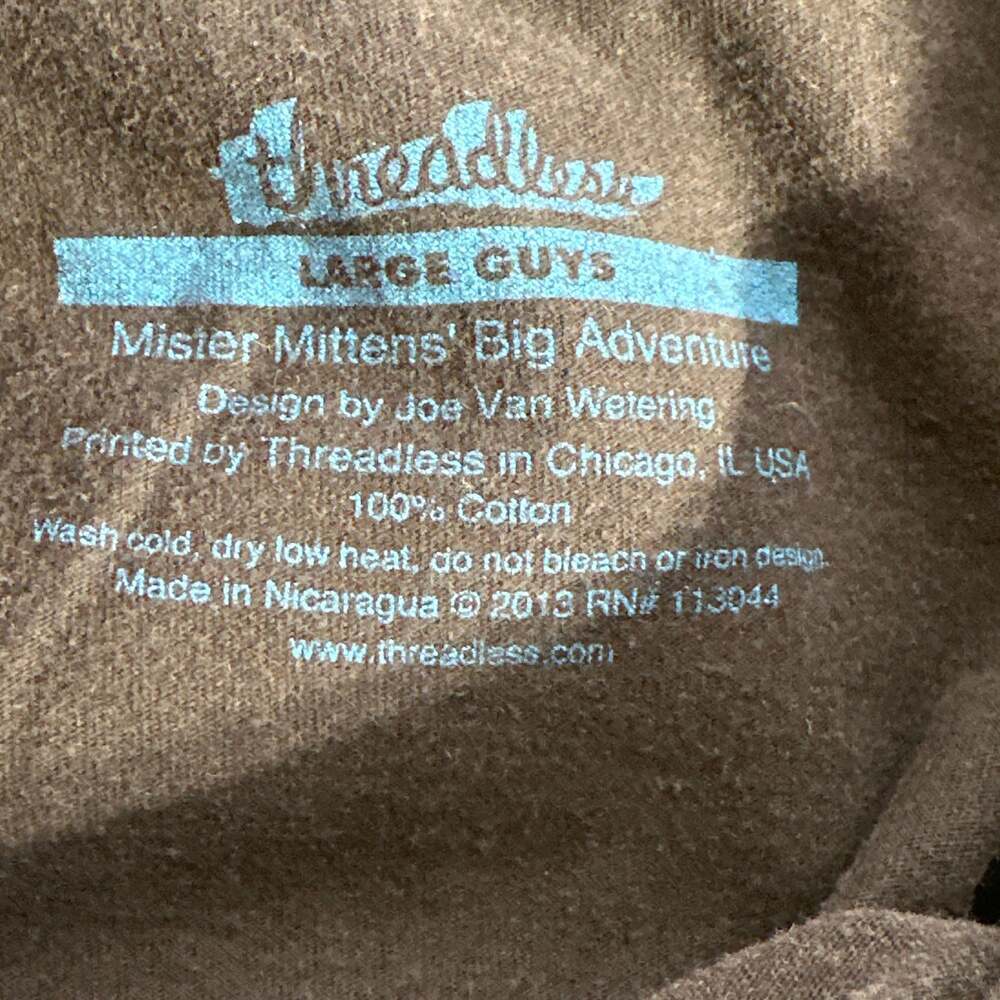 Threadless Mister Mittens' Big Adventure Galaxy Laser Cat T-Shirt - Picture 5 of 8
